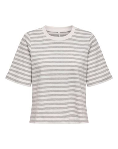 Only - ONLCarlina Life O-Neck T-shirt - Cloud Dancer/Light Grey